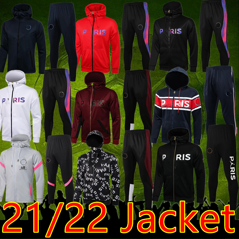 

2021 22 paris Hooded Windbreaker full zipper hoodie tracksuit Survetement MBAPPE Football jacket Sportswear coat, Iamge