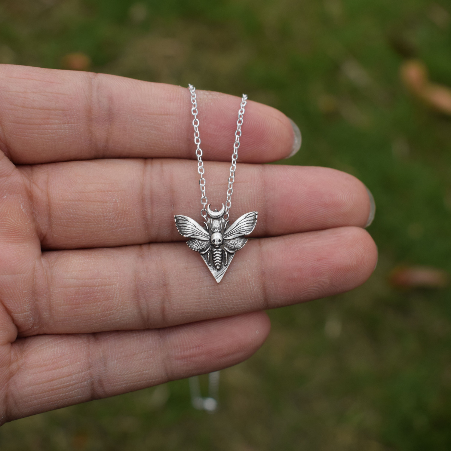 

Dead Head Moth Mini Cute Pendant Neckalce For Women Her Gift SanLan