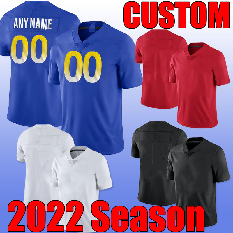 

2022 Custom any team American Football Jersey customized logo badge sponsor name and number Embroidery Summer short sleeve Design Your Own Jerseys men S-3XL newest