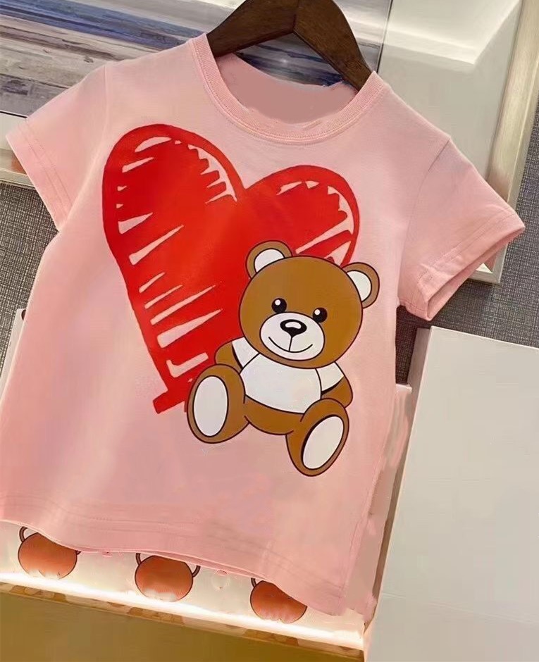 

2021 Summer Children Clothing Boys girls T Shirt Cotton Short Sleeve T-shirt Kids Boy Casual Cute kids T-shirt, Pink