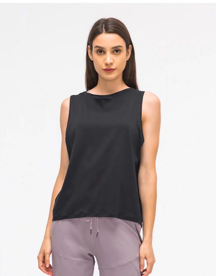 

L099 back in action tank top yoga top solid colors women fashion outdoor yoga tanks Sports Running gym Tops Clothes yogaworld, White