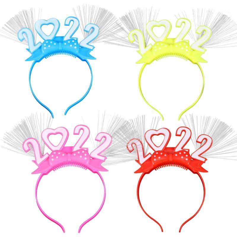

Party Decoration 4pcs Optical Fiber Head Hoops Luminous LED Hair Ornaments