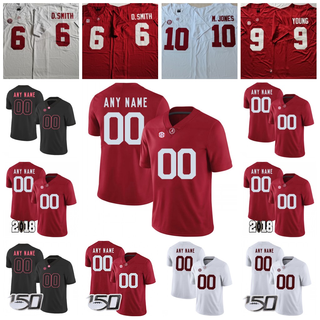 

Custom Alabama Crimson Tide College Football Jersey Jaylen Waddle Mac Jones Tua Tagovailoa Patrick Surtain II Bryce Young Devonta Smith Stitched White Red Black