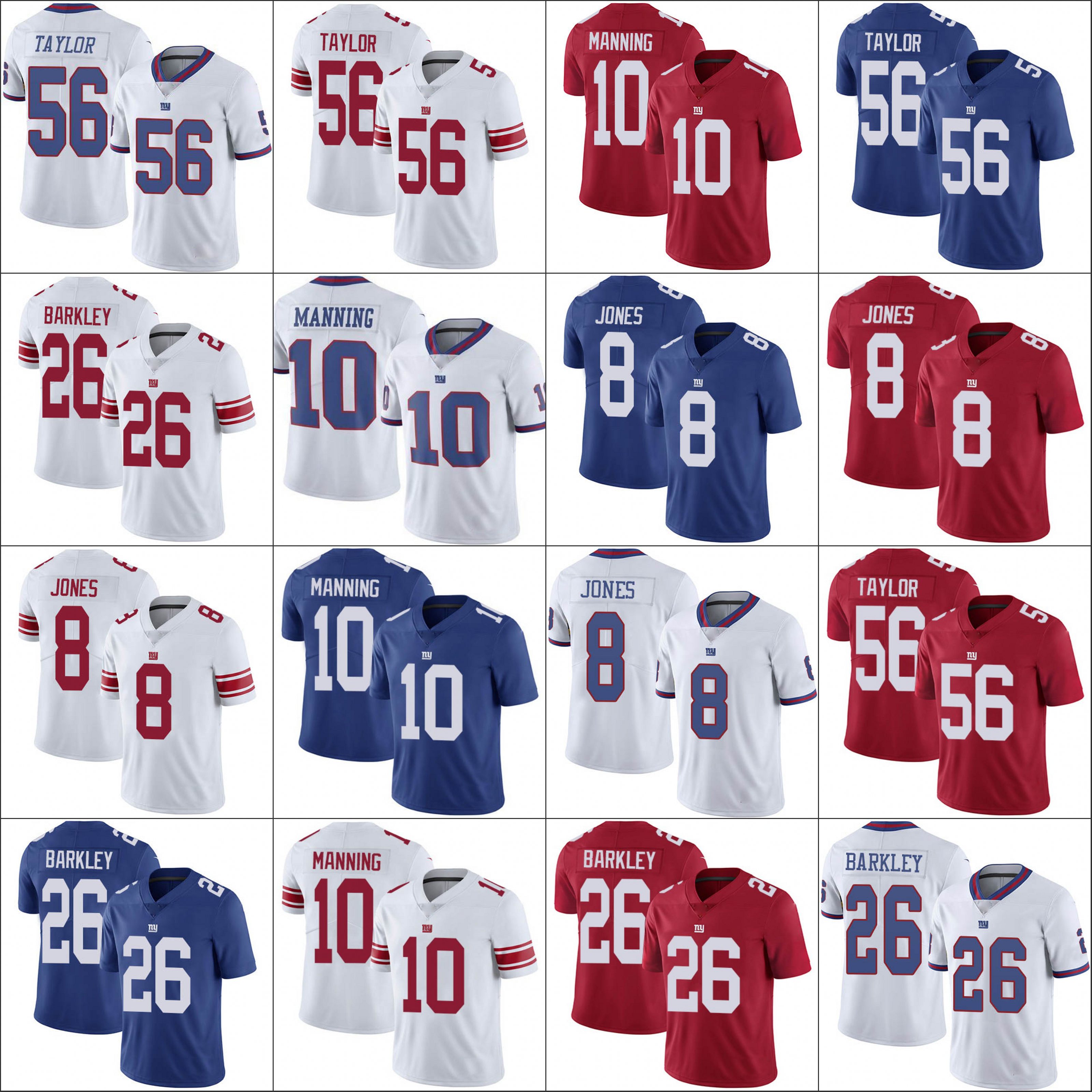 

New York''Giants''Men #10 Eli Manning 8 Daniel Jones 26 Saquon Barkley 56 Lawrence Taylor Women Youth Limited Jersey, Black;red