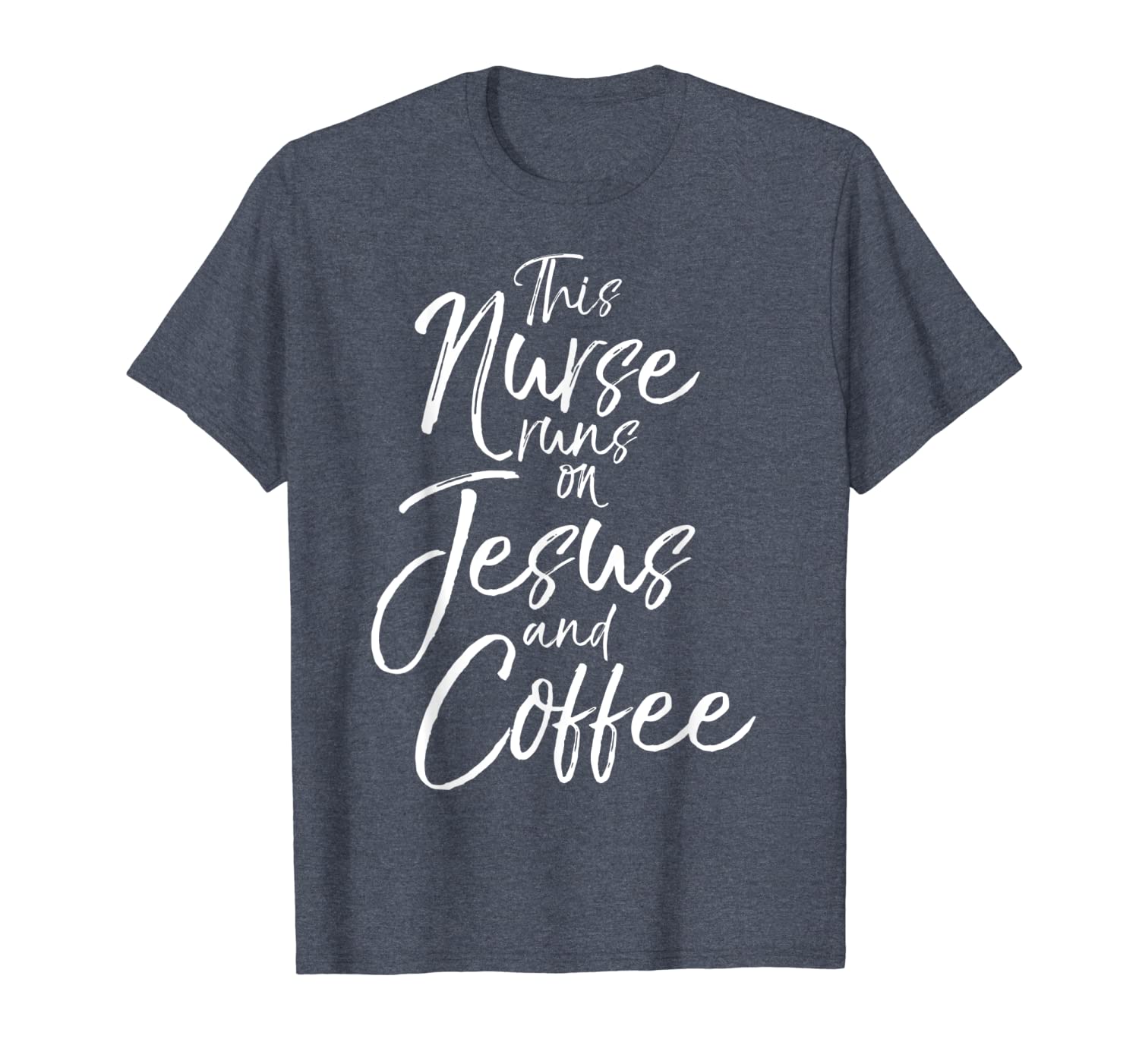 

cute christian nursing this nurse runs on coffee and jesus t-shirt, White;black