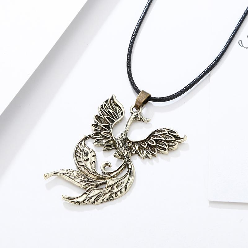 

Pendant Necklaces Phoenix Fire Bird Necklace Vintage Antique Silver Color Firebird Movie Jewelry Men Women Wholesale Wing