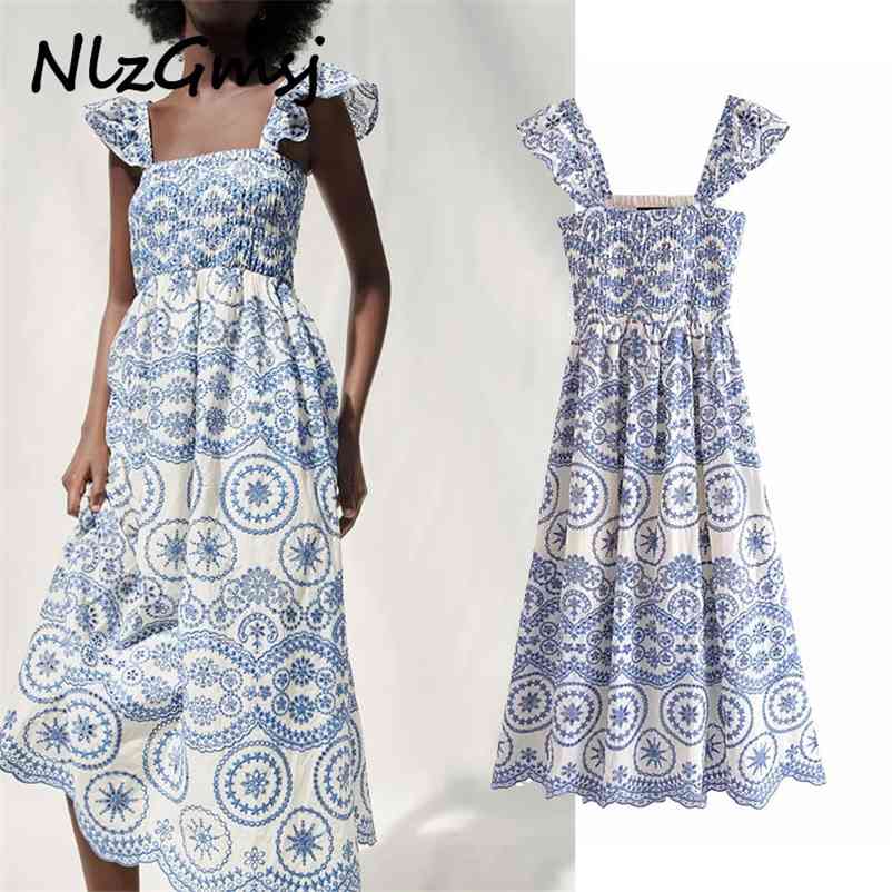 

Dres summer women's fashion temperament pastoral style hollow-out embroidered backless 05 210628, As picture