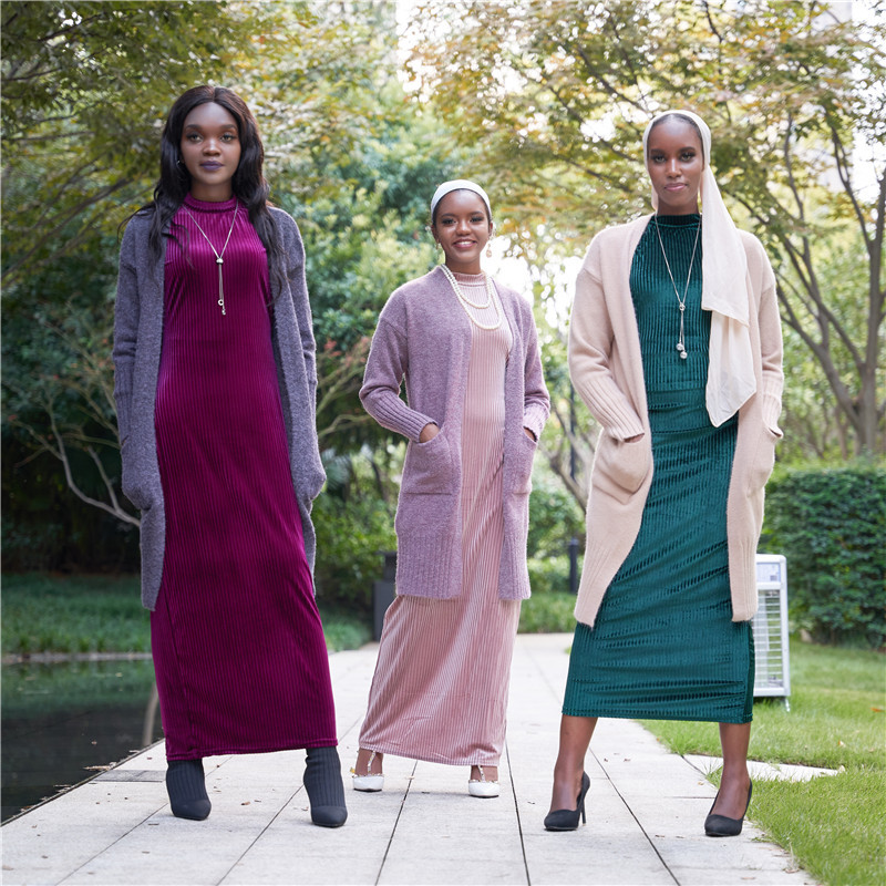 

muslim dubai abaya cardigan women sweater islam winter coat kaftan hijab dress turkey pull femme hiver islamic clothing robe, Red