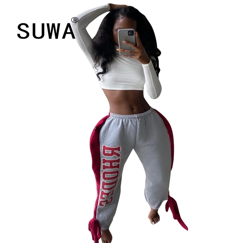 

Patchwork Loose Casual Women Trousers Hip Hop Slim Fashion Leggings Autumn Korean Streetwear Version Cargo Pants Wholesale 210525, Multi
