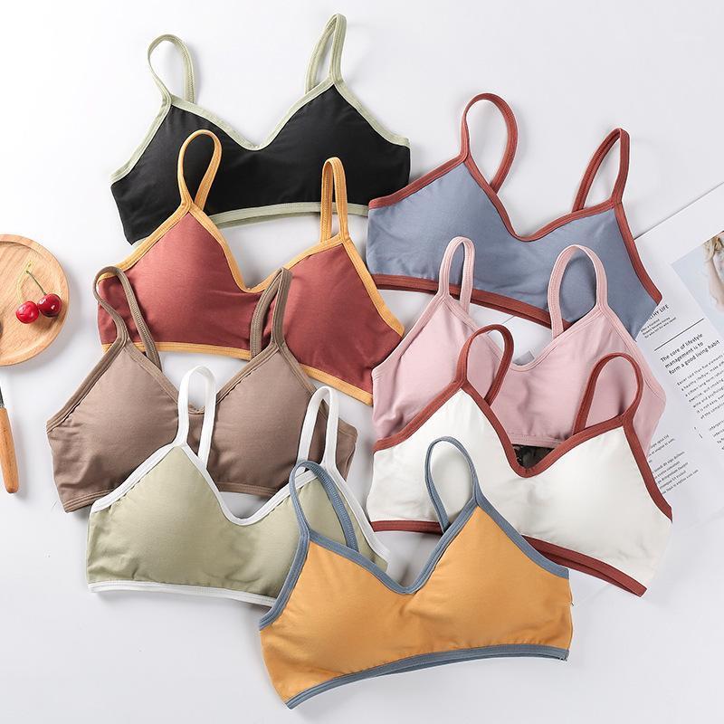 

Fashion Comfortable Minimalist Sexy Underwear Cotton Skin-friendly Breathable Splice Color Beauty Back Lingerie Tube Top Camisoles & Tanks, White