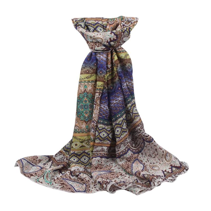 

Bandanas Winter Scarves Automn Women's Long Soft Wrap Shawl Chiffon Print Scarf Plus Size Female Sunscreen Beach Towel Hijab #0815