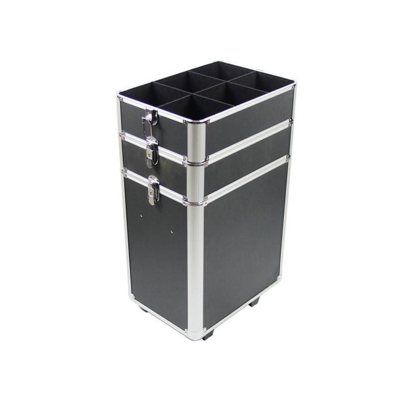 

4-in-1 Draw-bar Style Interchangeable Aluminum Rolling Makeup Case Black Cosmetics Storage 180821107 Cosmetic Bags & Cases