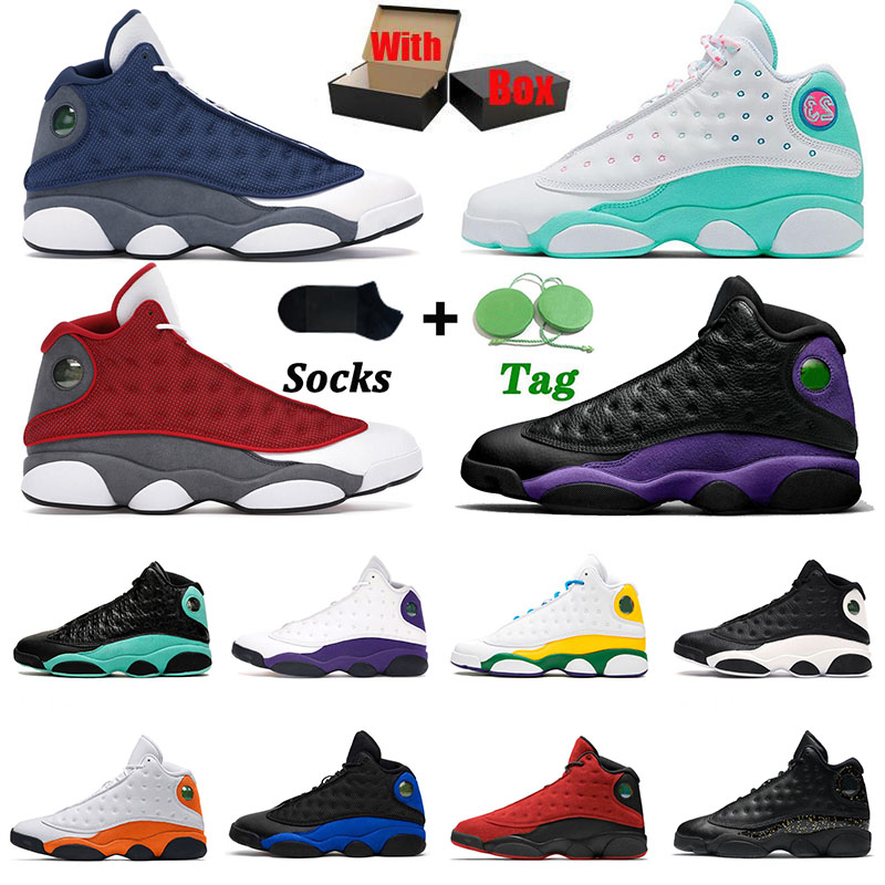 

With Box 13 13s 2021 Reverse Bred Authentic Jumpman Basketball Shoes Mens Womens Red Flint Island Court Purple XIII Lakers Starfish Grey Trainers Women Sneakers, #2 reverse bred 40-47