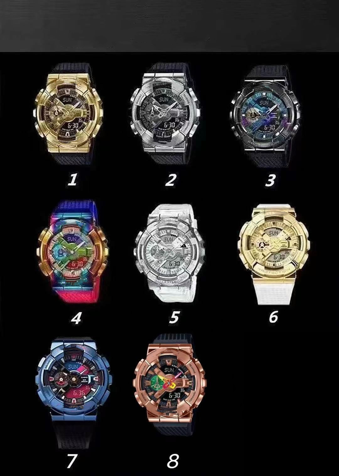 

GM-110 Men's Quartz Digital Sports Watch LED Dual Display High Quality Alloy Dial Rubber Belt Automatic Hand-up Light, Slivery;brown