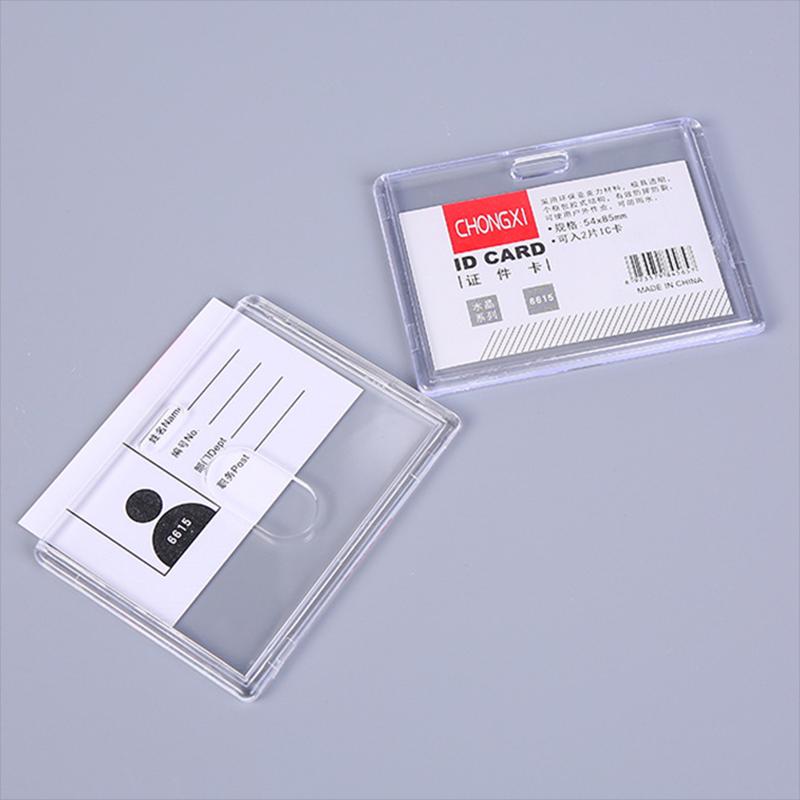 

Card Holders 1pcs Simple Transparent 9*5.5cm Plastic Name Cover Bank Holder