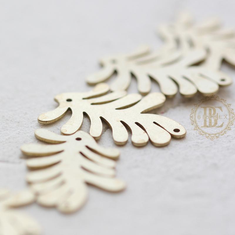 

Charms 4 Pieces Solid Raw Brass Leaf Charm - 20x13mm (4623C), Bronze;silver