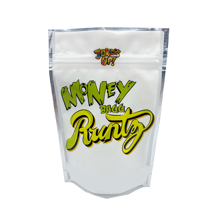 

Jokes up money bagg Runtz mylar bags 3.5g Laminated 4*6 smell proof Resealable food grade plastic packaging zip bag