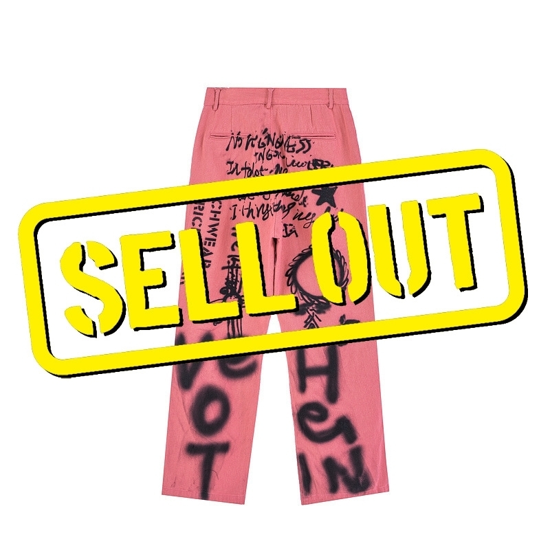 

IEFB Men's High Street Hip Hop Fashion Straight Denim Pants Graffiti Printing Loose Straight Jeans Vintage Pink Trousers 9Y5580 210524
