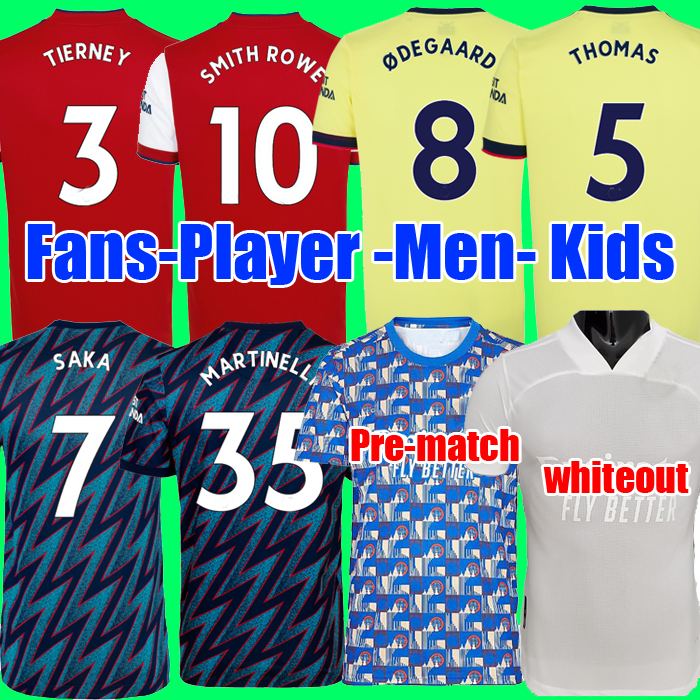 

21 22 23 SMITH ROWE PEPE SAKA soccer jerseys Fans Player version ØDEGAARD THOMAS MARTINELLI TIERNEY 2021 2022 2023 no more red football shirt Men Kids kit sets, 3rd kids