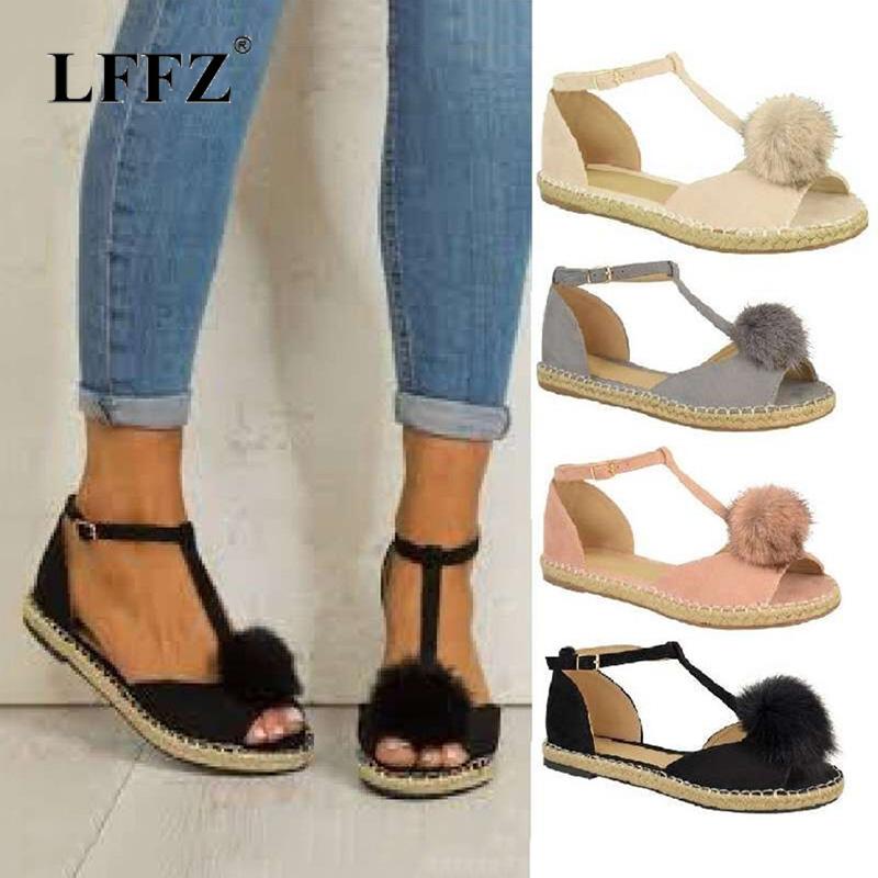 

Lzzf 2021 Shoes Women Sandals Summer Flat Roman Gladiator Mujer Sandalias Ladies Flip Flops Footwear, Black
