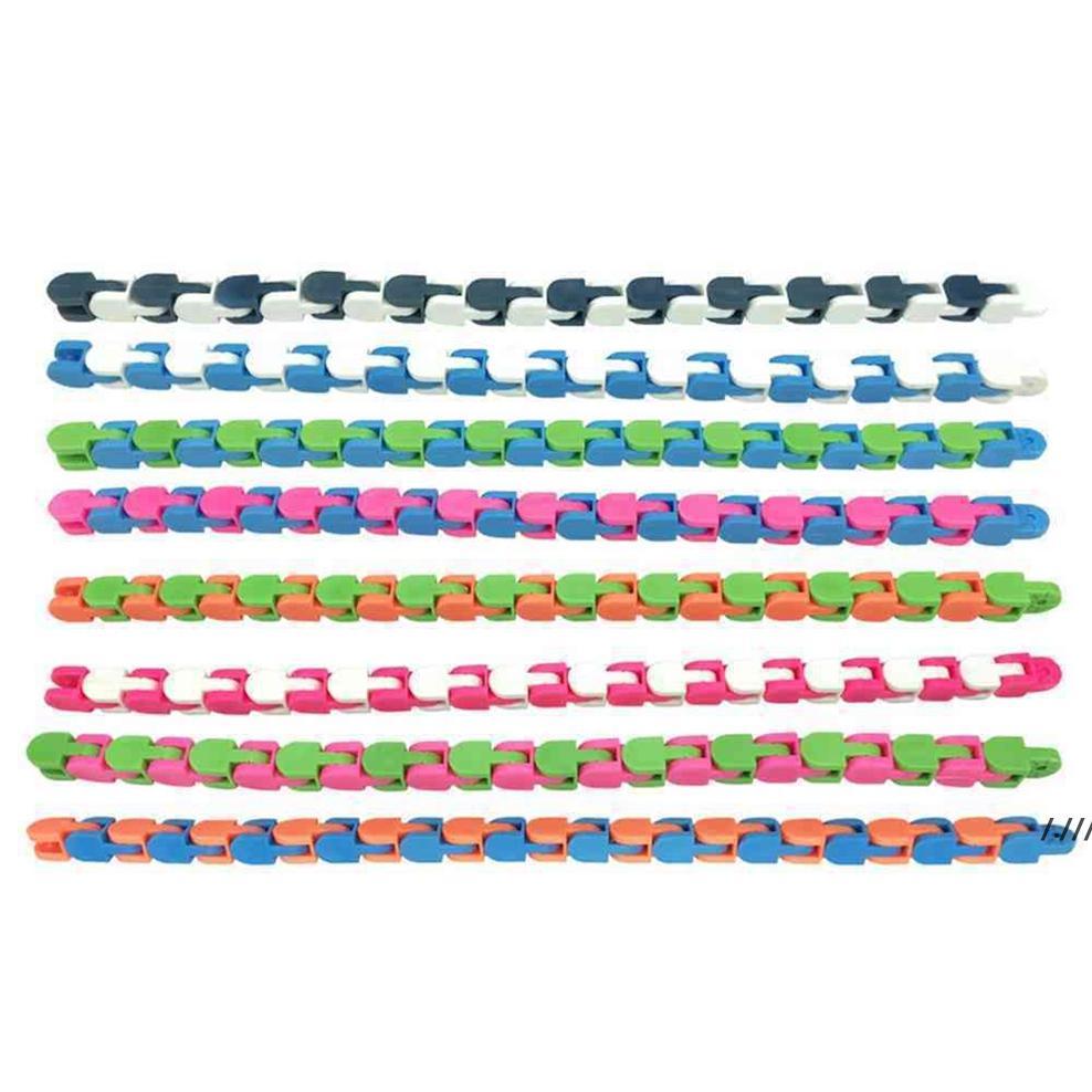 

24 Links Wacky Tracks Snap and Click Fidget Sensory Toys Party Favours, Snake Puzzles for Stress Relief, Random Color