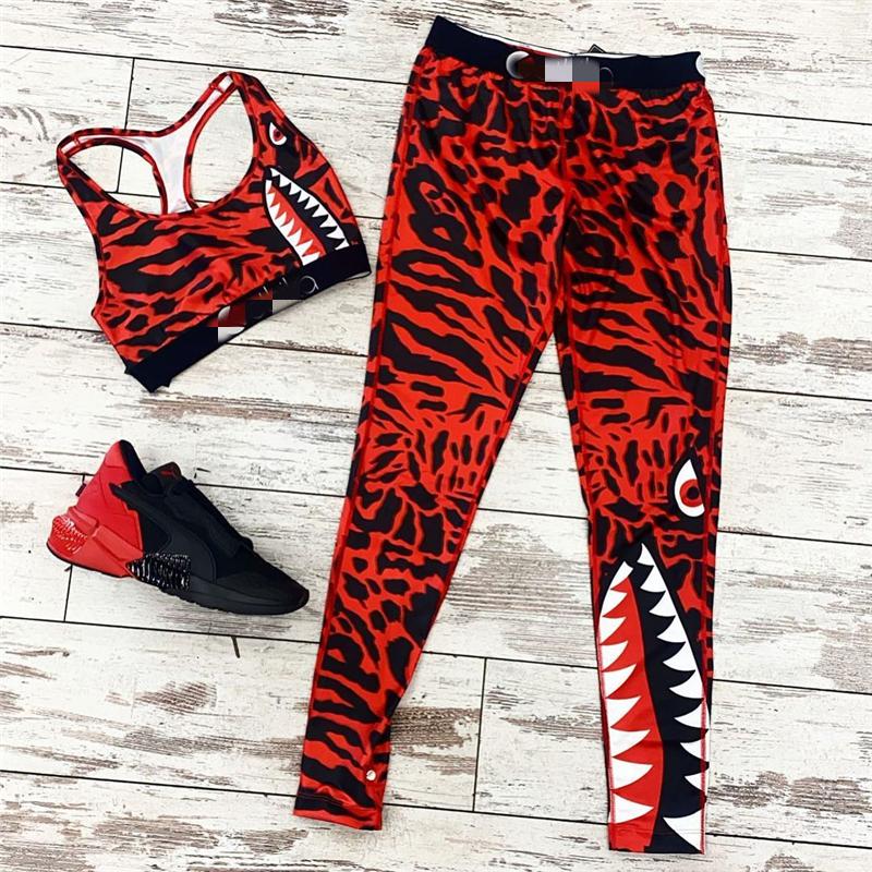 

Women Letter Printing Yoga Tracksuits Fashion Trend U-neck Sleeveless Vest Short Tops Trousers Sports Suits Female Spring Slim Swimsuit Sets