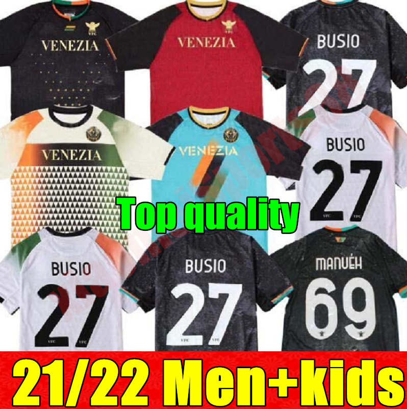 

New Venezia Football Jerseys 21 22 #10 ARAMU #9 FORTE Venice Home Black Soccer Jersey #27 BUSIO #7 MAZZOCCHI Away White Shirt 2021 2022 Men 3rd Adult Uniforms 4th Red, Adult home