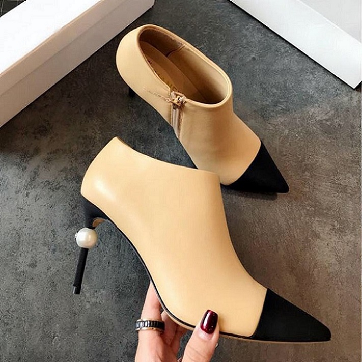 

2021 new high-heeled shoes fashion temperament fine high-heeled shoes high-end leather birthday party ladies dress shoes pointy boots S, Black