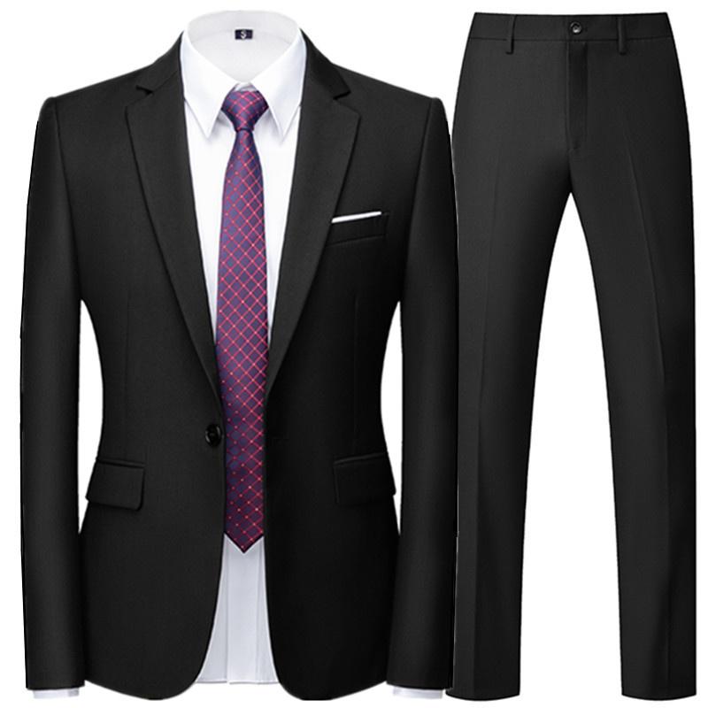 

Men's Suits & Blazers 2021 Spring And Fall Fashion Men Business Casual Effects Color Fit/Male A Button Jacker Jacket Pants Broek, Yang hongze