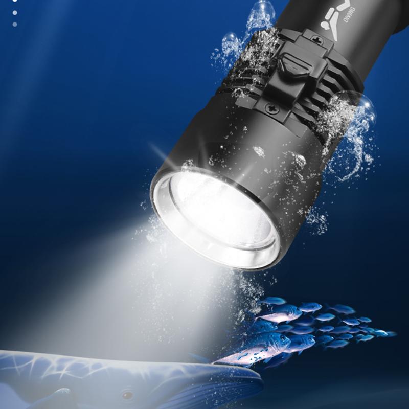 

Flashlights Torches XHP70 LED 1500LM Powerful Zoom Diving With Hand Rope Waterproof Professional Underwater Torch Lamp Lantern