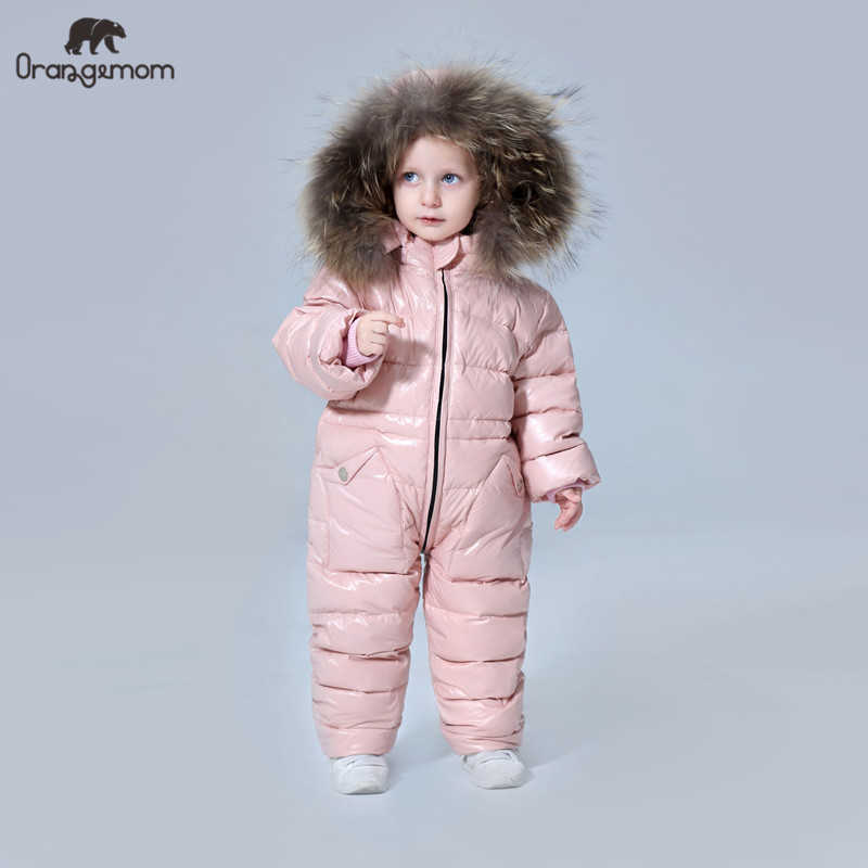 

Degree Russian Winter Children's Clothing Down Jacket Boys Outerwear Coats , Thicken Waterproof Snowsuits Girls 210827, Black