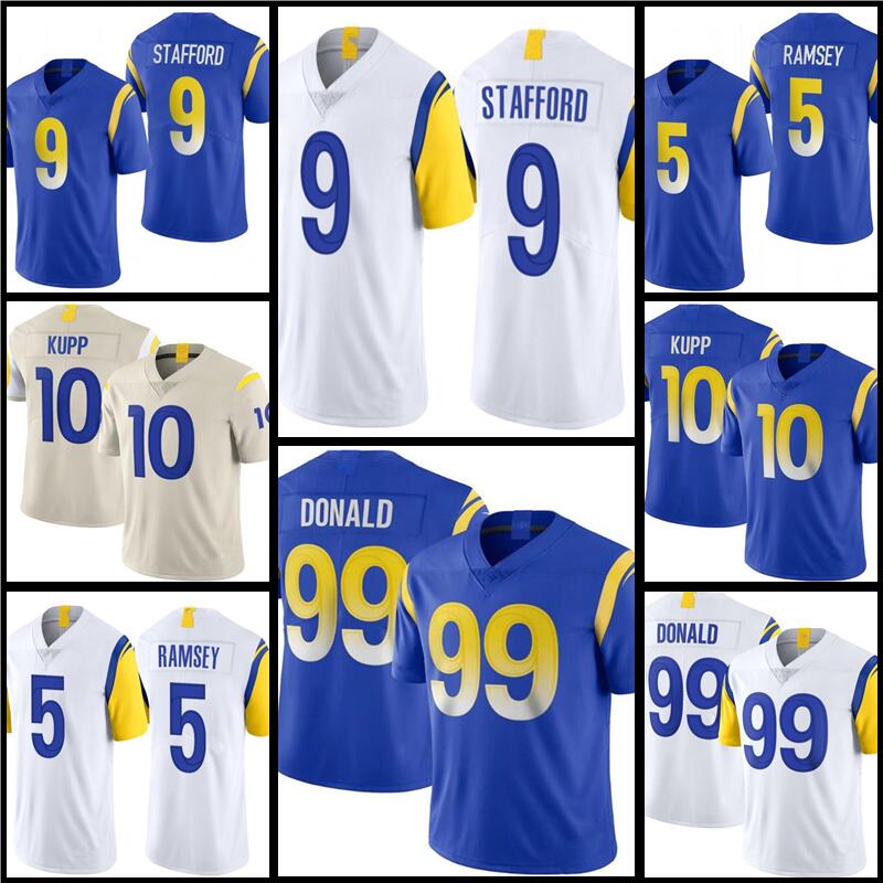 

9 Matthew Stafford 99 Aaron Donald Jerseys Football 10 Cooper Kupp 5 Jalen Ramsey 2 Robert Woods DeSean Jackson men women kids, As