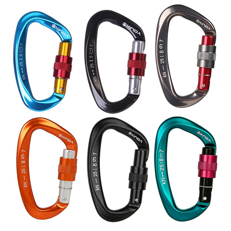 

Cords, Slings And Webbing D-type Mountaineering Buckle Climbing Main Lock Carabiner Quick-hanging Locks Outdoor Equipment Supplies Safety