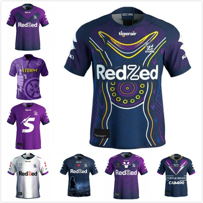 

S-5XL MELBOURNE STORM Rugby Jersey 2021 Indigenous Commemorative NRL League Australia, Black;gray