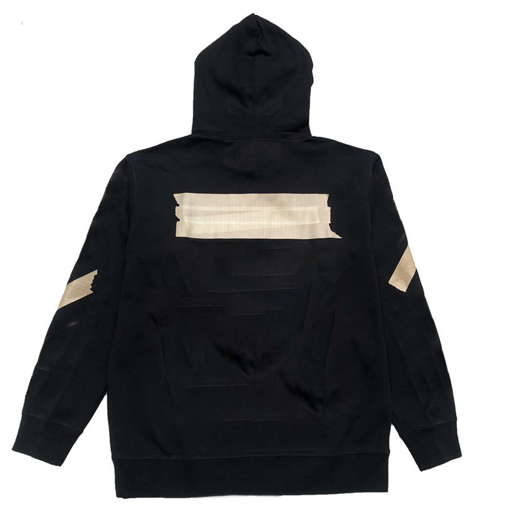 

Autumn tide brand off Hoodie gilded plastic arrow men's and women's couple's white, Black