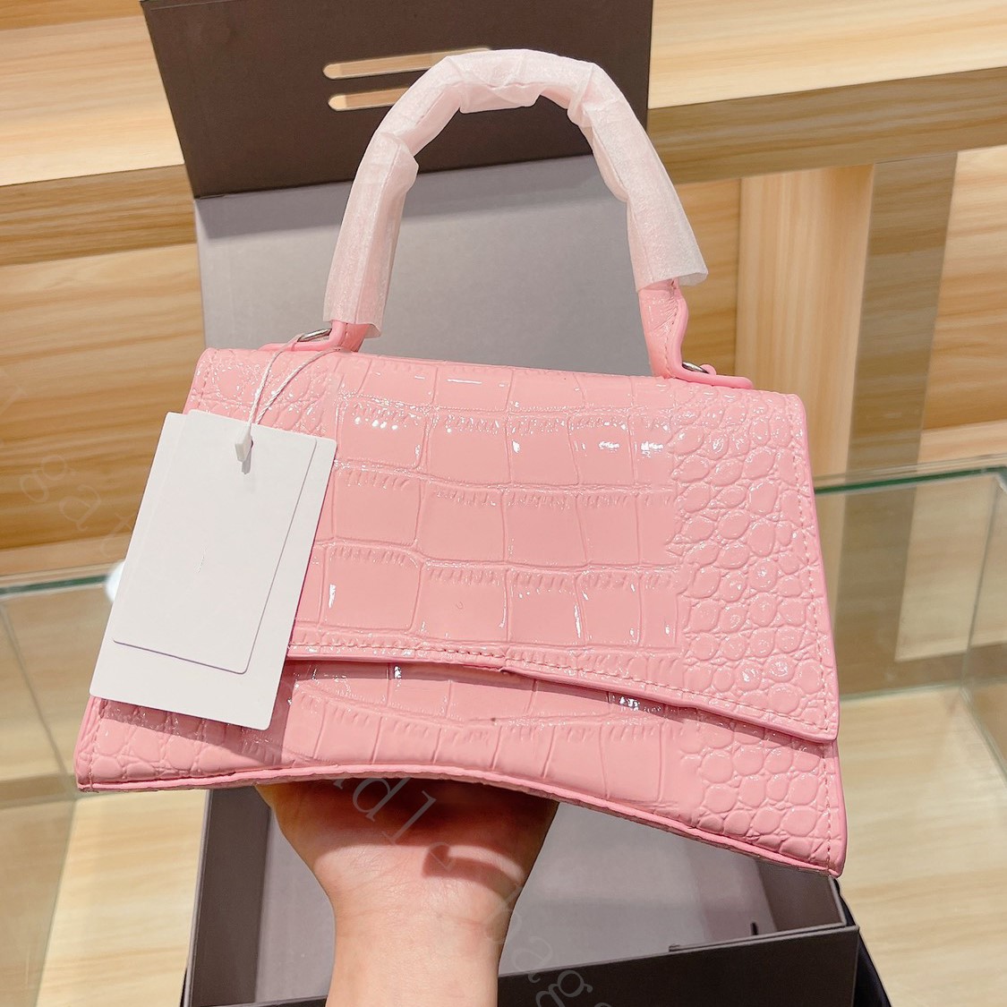 

shoulder bags hourglass designer bag black crocodile-embossed cow leather small crossbody bag half moon hobos handbag 10a quality ladies fashion clutch bag, Color silver(silver logo)