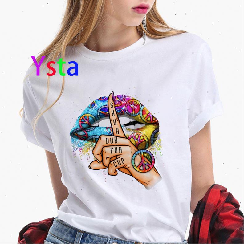

super women t shirts red lips shirt ulzzang seductive colorful print tees harajuku victorian fashion korean style female, White