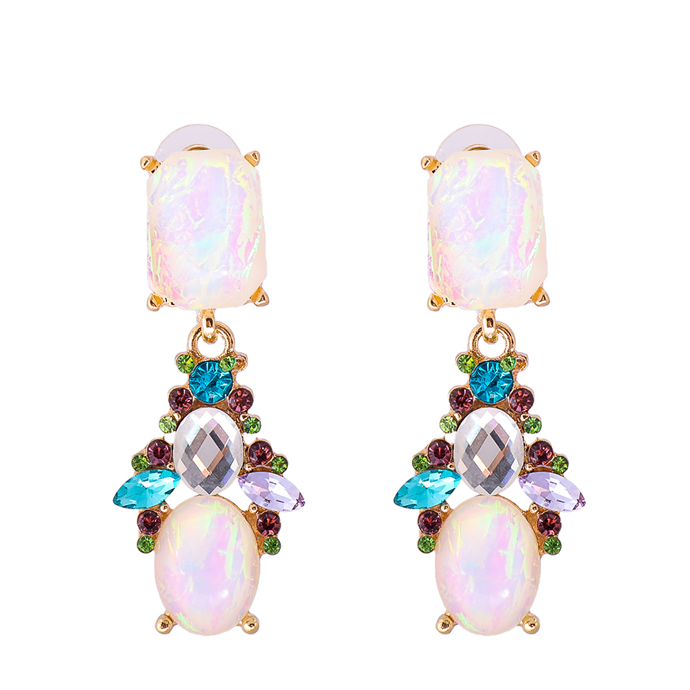 

Fashion Natural Crystal Drop Shape Earrings for Women Metal Rhinestone Geometric Dangle Earrings Party Accessories Jewelry Gifts