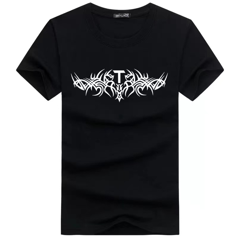 

men T shirt 100% cotton casual short sleeve Funny design printing o-neck knitted comfortable fabric street cool tops, White;black