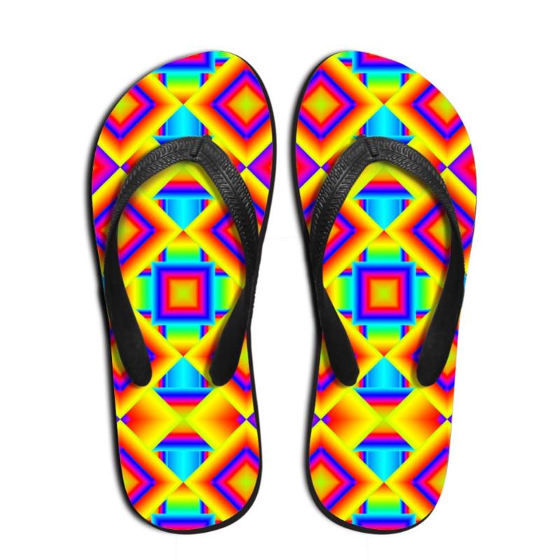 

Slippers Noisydesigns Lady 3D Paisley Printed Sandals Modish Toe Home Loafers Women Flat Thong Mujer Leisure Shoes, Black