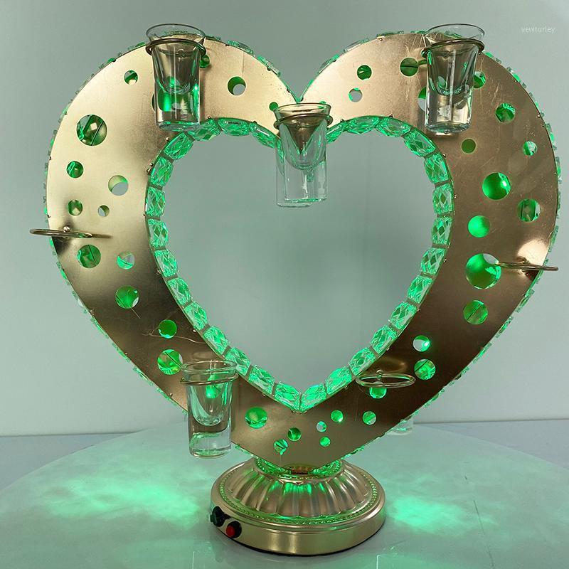 

Party Decoration Portable Acrylic Led Display Heart Stand For Night Club Lounge Bar
