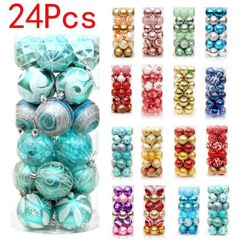 

Party Decoration 24 Pcs Christmas Ball Tree Diameter 6 Cm Xmas Balls Decorations Gift Hanging Ornament Holiday Wedding Decor