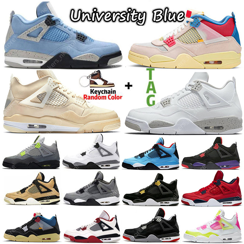 

2021 Sail University Blue Oreo 4 4s mens basketball shoes Bred Black Cat Guava Ice What the White Cement women Trainers Sports Sneakers, Item (10)