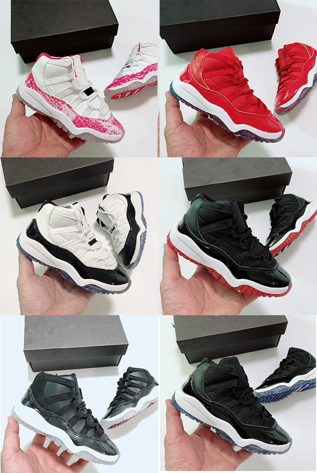 

Kids 11 11s Space Jam Bred Concord Gym Red Basketball Shoes Children Boy Girls Midnight Navy White Pink Sneakers Toddlers Birthday, Color 3