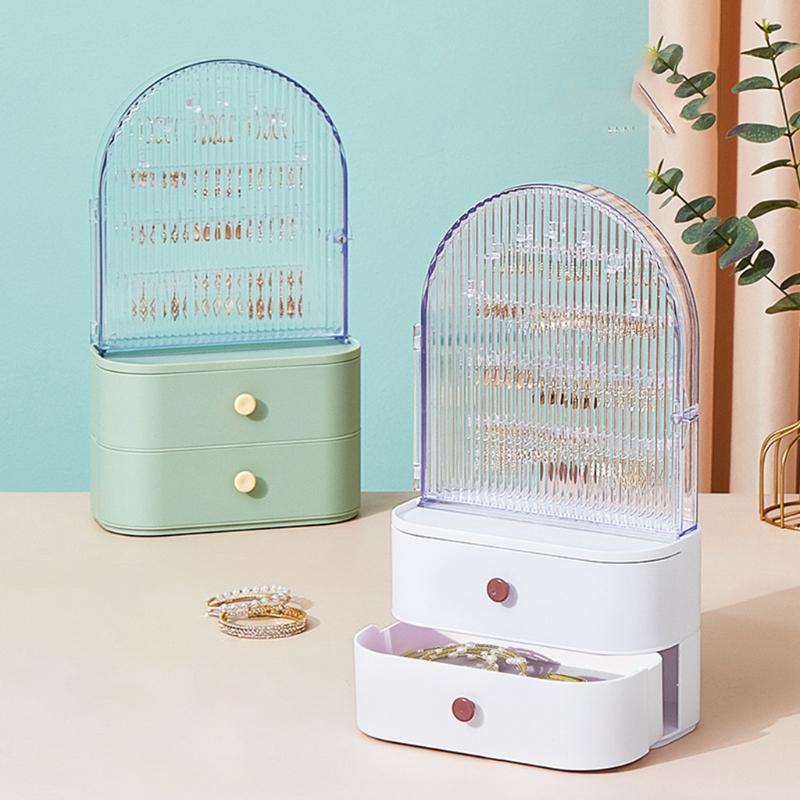 

Jewelry Pouches, Bags Practical Storage Box Necklace Hanging Holder Earring Organizer Stud Case For Women Girls, Pink;blue