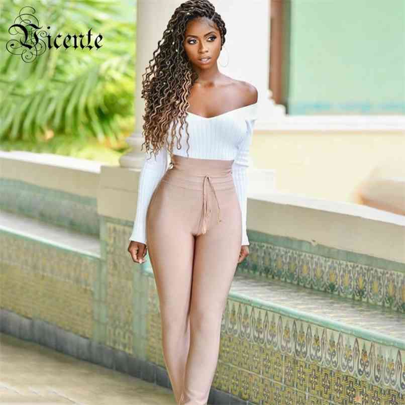 

Bandage Pant Fashion Celebrity Lace Up High Waist Party Leggings  210520, Red