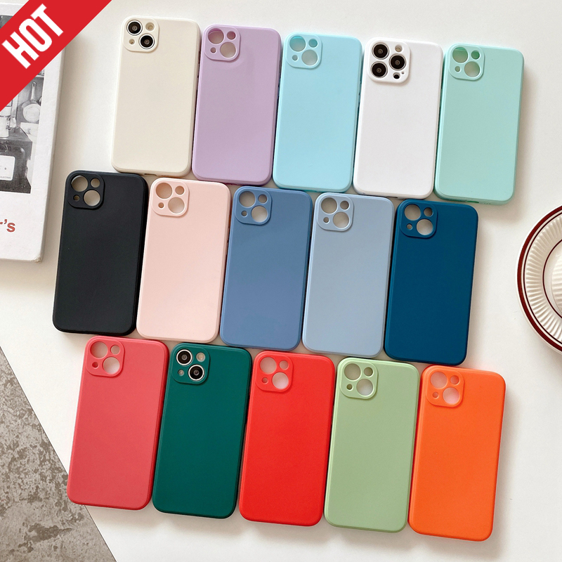 

Liquid Silicone Shockproof Cases For Iphone 14 Pro Max 2022 13 12 Mini 11 XS XR X 8 Plus 7 6 6S IPhone14 Fashion TPU Flexible Slim Soft Fine Hole Phone Cover Back Skin, Pls let us know the color u want