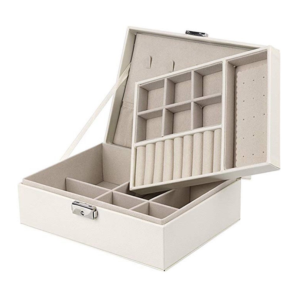 Beautiful jewelry box Women's leather packaging Chain rings Earrings bracelet Organizer display gift boxes Case-image-692384592