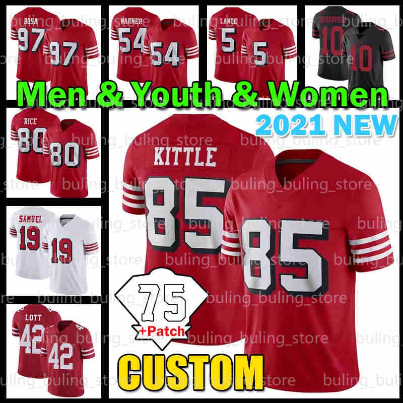 

85 George Kittle Jersey 5 Trey Lance 54 Fred Warner 49ers97 Nick Bosa San Francisco3 Josh Rosen 19 Deebo Samuel 10 Jimmy Garoppolo 16 Joe Montana Raheem Mostert, Custom 2020 new youth (49 ren)