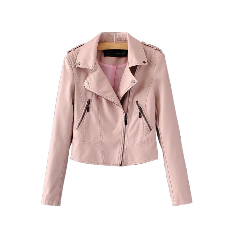 

Women's Leather & Faux Women Slim Jackets Lether Motorcycle PU Jacket Fall 2021 Fashion Winter Autumn Coat Zipper Outerwear, Black